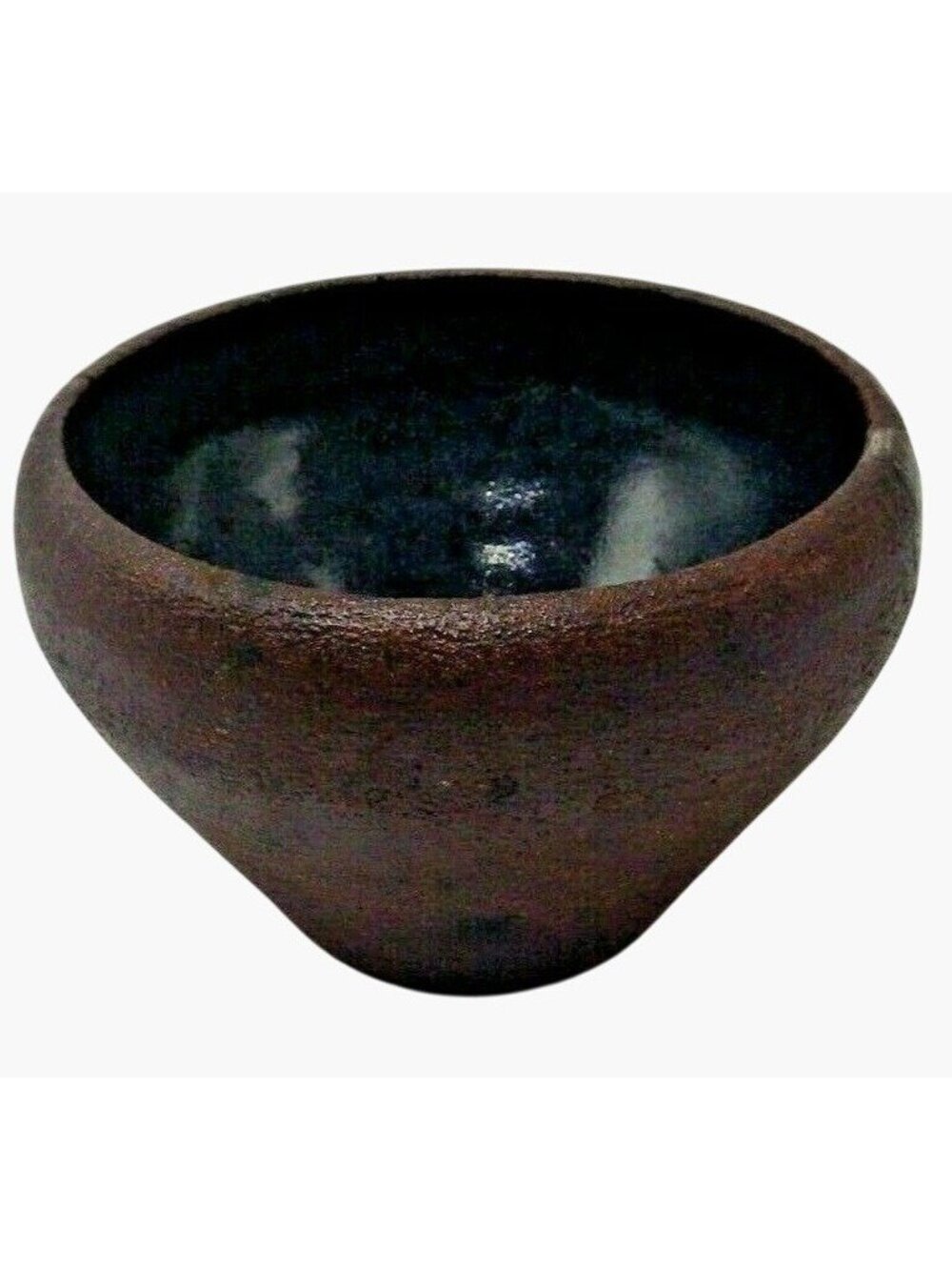 Earthenware Bowl Rustic Pottery Brown Earth Tones Cabin Lodge Studio Art